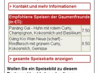 mobile Beschreibungsseite Restaurant