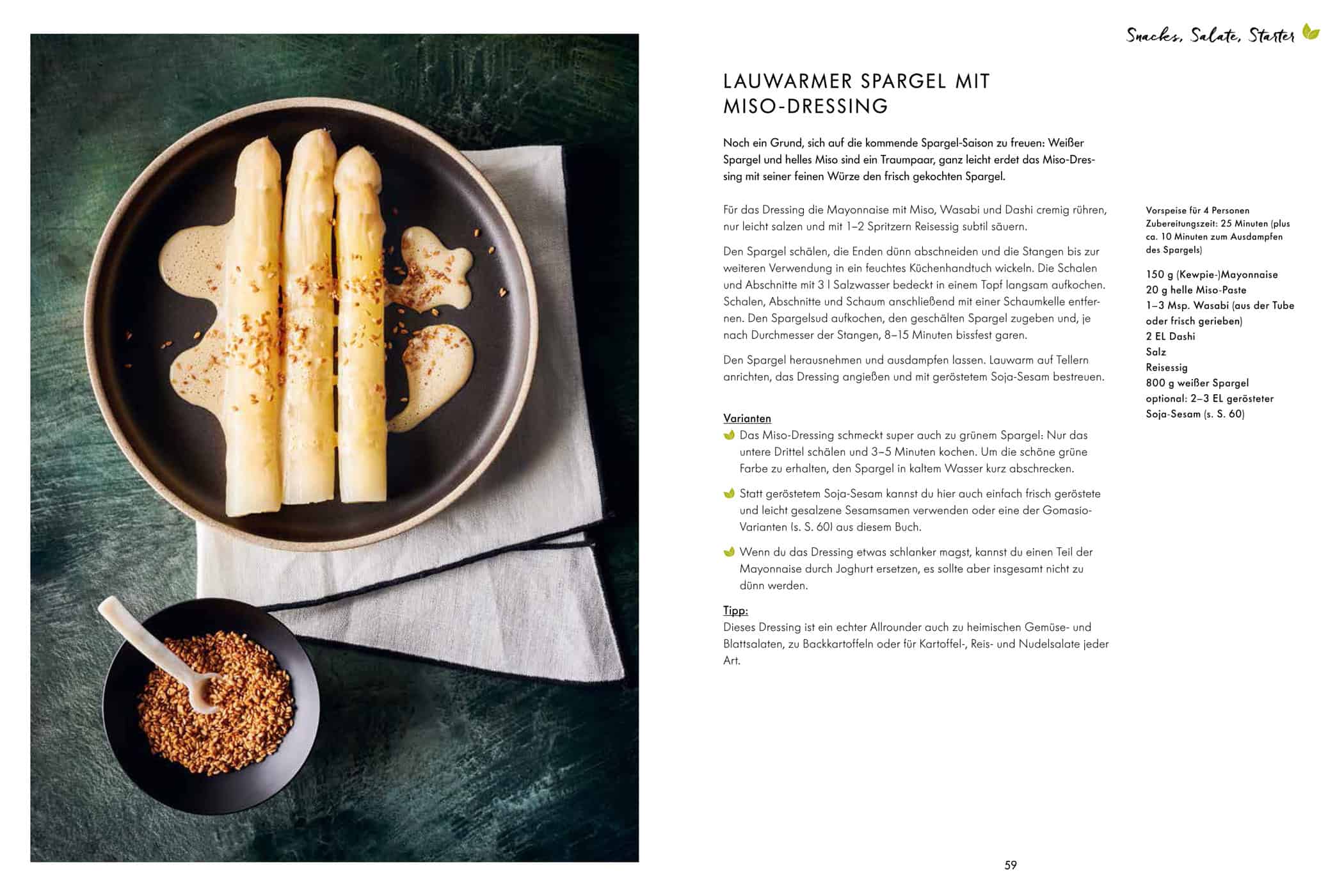 Rezepttext Spargel aus Meine grüne japanische Küche - medien-tools, food-nomyblog Buchtipp: Meine grüne japanische Küche von Stevan Paul