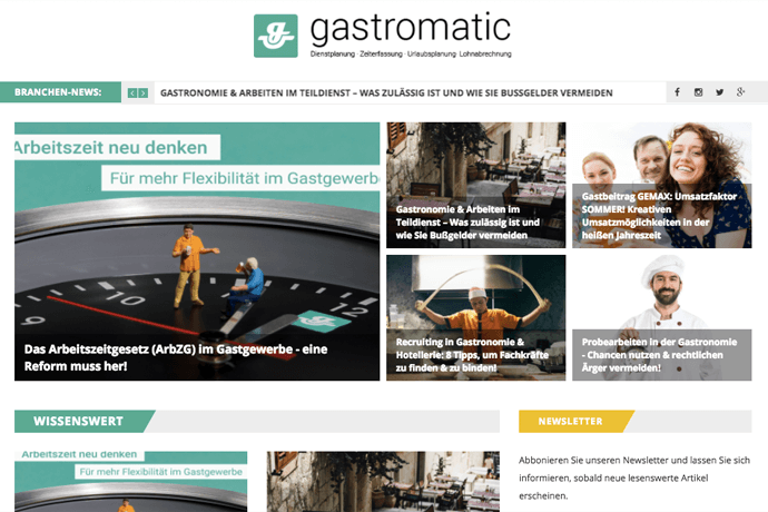 gastromatic - medien-tools, management 7 Unternehmensblogs, die Info-Mehrwert für Gastronomen und Gründer bieten