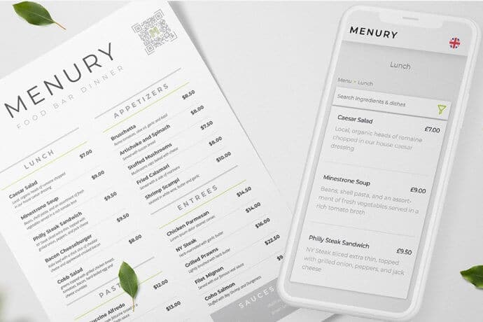 menury smartphone 690x460 - medien-tools Menury: Speisekarte digitalisieren für den Gastro-Neustart
